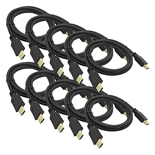 ARLI HD 4K HDMI Kabel 1,5 m vergoldet 10 x High Speed Ethernet Kabel unterstützt 1080p 2160p UHD 4K HD 3D Ethernet Fire Apple TV PS4 PC schwarz 10 Stück von ARLI