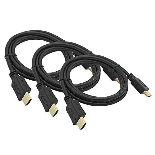 ARLI HD 4K HDMI Kabel 1,5 m vergoldet 3 x High Speed Ethernet Kabel unterstützt 1080p 2160p UHD 4K HD 3D Ethernet Fire Apple TV PS4 PC schwarz 3 Stück von ARLI