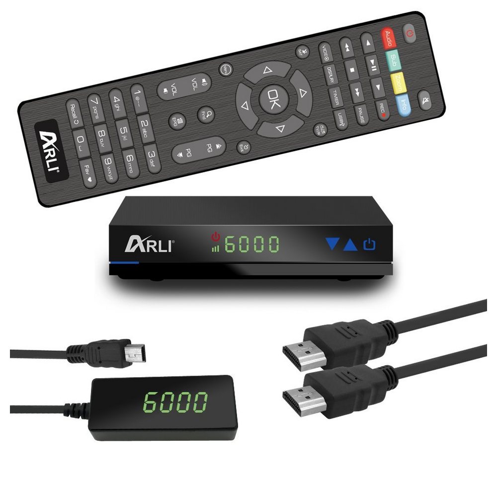 ARLI HD AH1 Satellitenreceiver DVB-S2 1 SAT-Receiver (Mini HD Sat Receiver mit vielen Funitionen, HDMI, USB, externes Netzteil) von ARLI