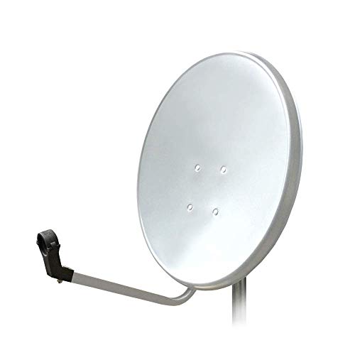 ARLI HD Digital Sat Anlage 60 cm Spiegel Antenne lichtgrau Schüssel 4K UHD Satellitenschüssel schüssel Spiegel Weiss von ARLI