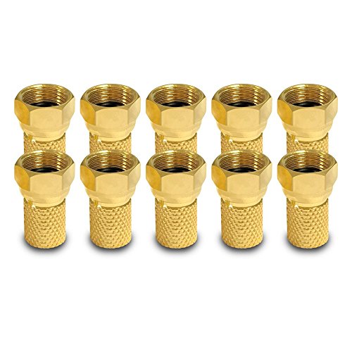 ARLI 10x F-Stecker vergoldet 7 – 7,4 mm – Sat Antennen TV Koaxialstecker mit breiter Mutter & Dichtring | Für LNB Multischalter Receiver Antennentechnik von ARLI