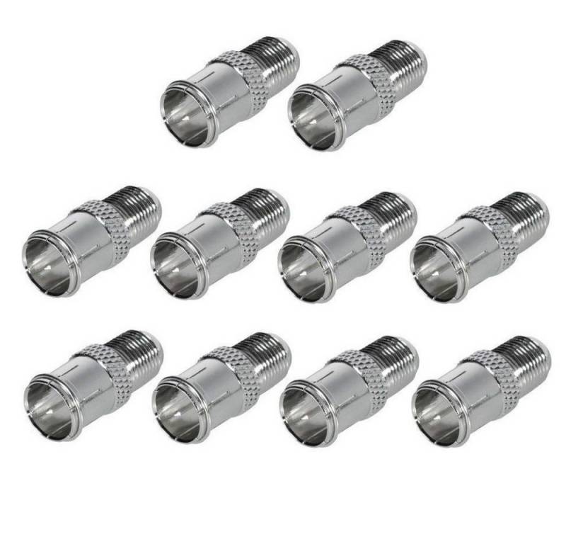 HD Schnellstecker Prüfstecker F Quick auf F Buchse Kabel Sat Adapter F-Stecker Kupplung auf F-Quick Schnellstecker Sat F-Quickstecker für Koaxialkabel Antennenkabel 4k UHD Kabelzubehör, (10-tlg) von ARLI