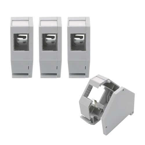 ARLI Hutschienenadapter für RJ45 Keystone Modul – 4 Modularer Adapter für 35 mm Standard-Tragschienen mit Erdungsfeder Abdeckung Beschriftungsfeld – Universal für alle Cat Keystone Jacks – 4X Stück von ARLI