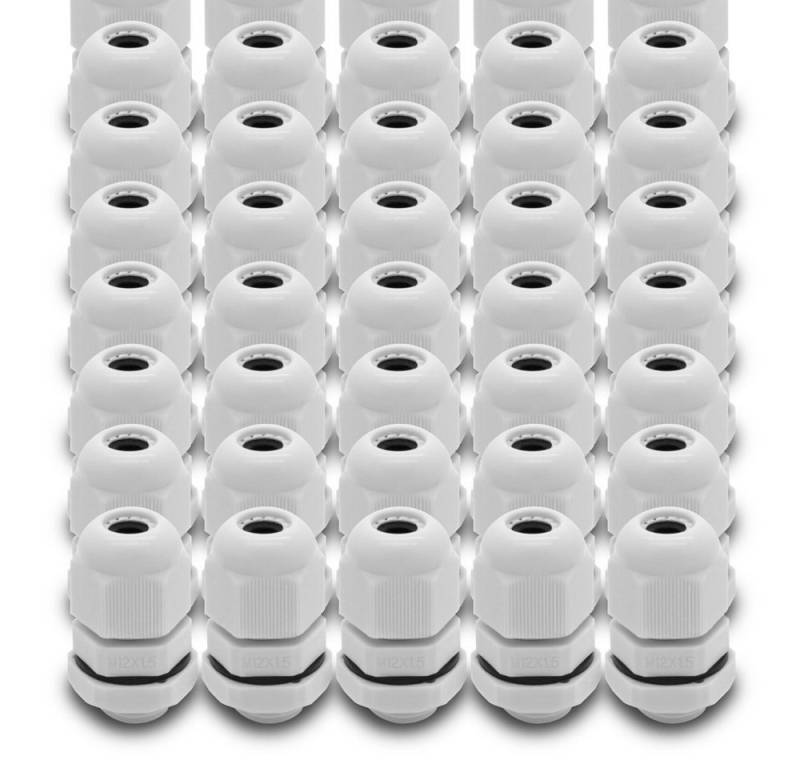 ARLI Kabelführung (Set, 40-St), 40x Kabelverschraubungen IP68 grau M12 x 1,5 mm / 3 - 6,5 mm von ARLI