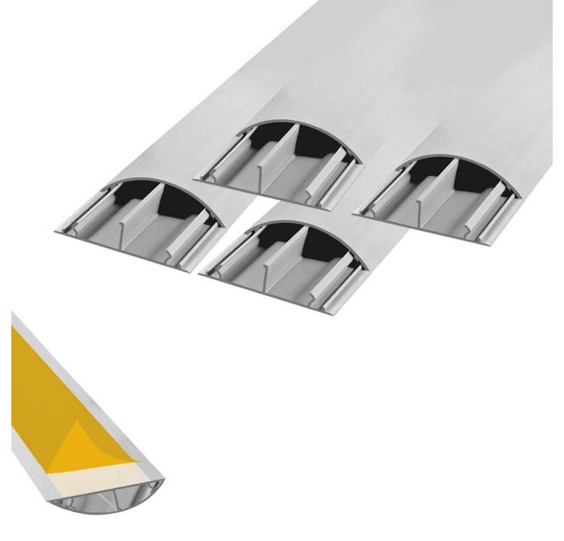 ARLI Kabelkanal 4x 1m halbrund selbstklebend 50 x 12 mm grau TV Kabelkanal Kabelbrücke (4-St) von ARLI