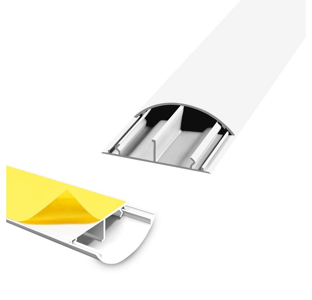 ARLI Kabelkanal 4x 1m halbrund selbstklebend 50 x 12 mm weiß Kabelbrücke TV Kabelkanal (4-St) von ARLI