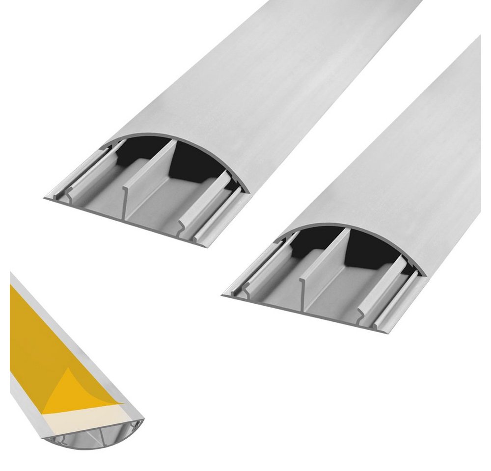 ARLI Kabelkanal 2x 1m halbrund selbstklebend 70 x 20 mm grau Kabelbrücke TV Kabelkanal (2-St) von ARLI