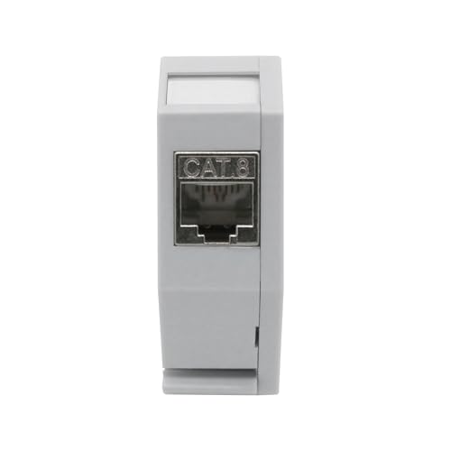 ARLI Keystone CAT8.1 RJ45 Buchse Modul Metall geschirmt inkl. Hutschienenadapter Set – Werkzeuglose Montage – Hohe Übertragungsgeschwindigkeit – Inkl. Erdungsfeder, Abdeckung & Beschriftungsfeld von ARLI