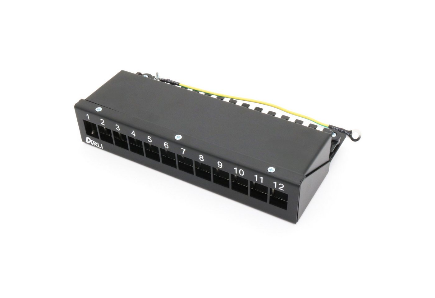ARLI Patchpanel für Keystone Module Netzwerk-Patch-Panel (12 Ports, 1,00 HE, Port Patchfeld Gehäuse schwarz) von ARLI