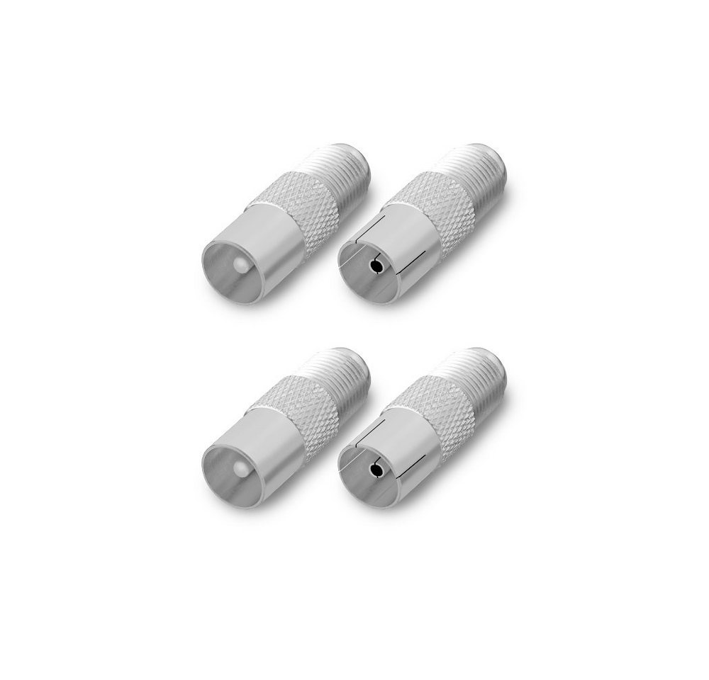 ARLI TV Adapter IEC 9,5 mm 2X Buchse + 2X Stecker Antenne Kabel Sat F-Adapter Coax Anlagen F-Stecker F-Buchse F-Kupplung F Verbindung Verbinder Übergang Koax 4K ARLI gerade 2 Buchse + 2 Stecker Kabelzubehör von ARLI