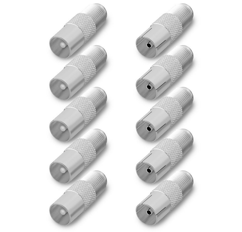 ARLI TV Adapter IEC 9,5 mm 5X Buchse Kupplung + 5X Stecker Antenne Kabel Sat F-Adapter Coax Anlagen F-Stecker F-Buchse F-Kupplung F Verbindung Verbinder Übergang Koax 4K ARLI 10 gerade 5 Buchse 5 Stecker Kabelzubehör von ARLI