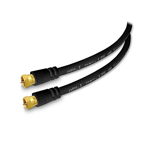 ARLI 5m HD Sat TV Anschlusskabel schwarz – max. 135 dB 5-fach geschirmt | vergoldete F-Stecker | DVB-S/S2 DVB-T/T2 DVB-C/C2 4K 8K HDTV Antennenkabel von ARLI