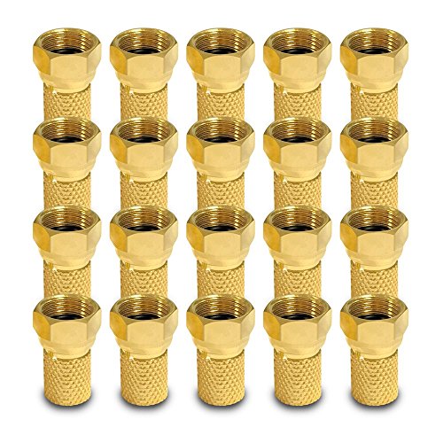 HD F Stecker breiter Mutter Dichtring 20 x F-Stecker 7 - 7,4 mm Sat Koax Kabel Koaxialkabel Verbinder Kupplung Buchse gold 4K ARLI 20 Stück 7,2 vergoldet von ARLI