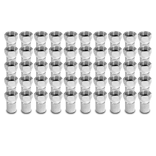 ARLI 50x F-Stecker 7 – 7,4 mm – Sat Antennen TV Koaxialstecker mit breiter Mutter & Dichtring | Für LNB Multischalter Receiver Antennentechnik von ARLI