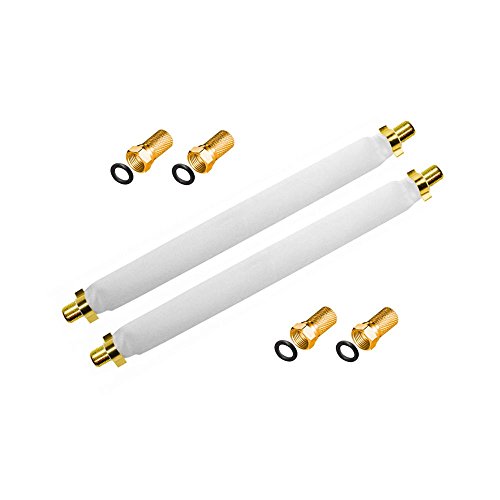 HD Fensterdurchführung Sat Kabel 2 x Flachkabel 20 cm vergoldet + 4 x F-Stecker Koaxialkabel extrem flach F Stecker Fenster Tür Wohnwagen Camping HDTV 3D 4K TV ARLI 2 Stück von ARLI