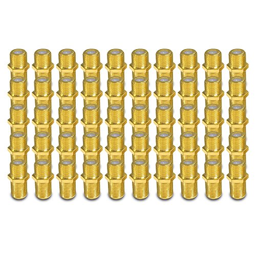 ARLI 50x F-Verbinder – F-Kupplung vergoldet F-Buchse auf F-Buchse | Koaxial Kabelverbinder zur Verlängerung & Verbindung von SAT Antennenkabeln von ARLI