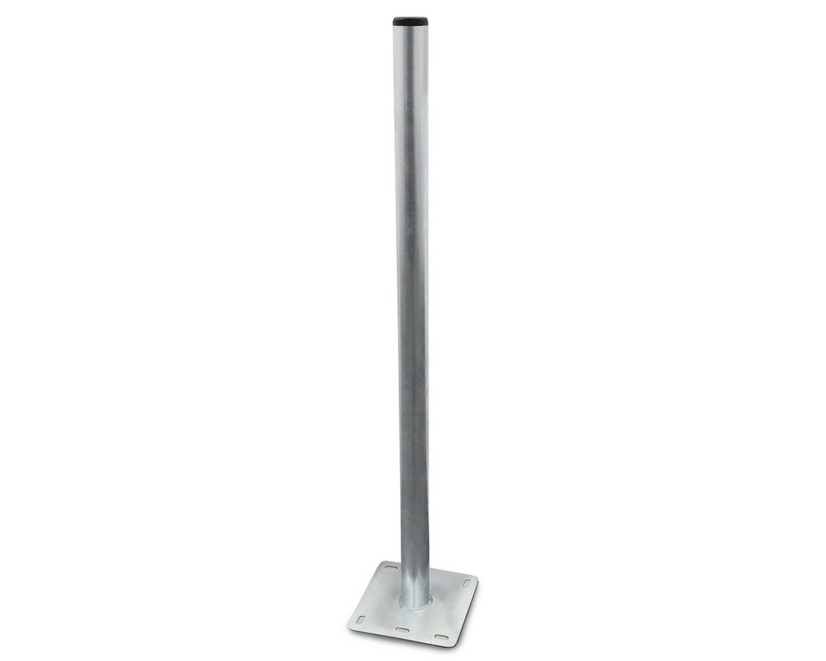 SAT-Halterung, (Standfuss 1 m Mast und Mastfuß aus Stahl verzinkt Halterung Sat Halter - Balkonbodenhalter Flachdach) von ARLI
