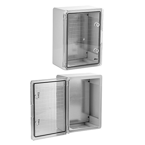 Schaltschrank 300 x 400 x 165 mm Sichttür IP65 verzinkter Montageplatte Verriegelung Industriegehäuse Transparent Tür mit umlaufender Dichtung Leergehäuse ABS Kunststoff Gehäuse Schrank von ARLI