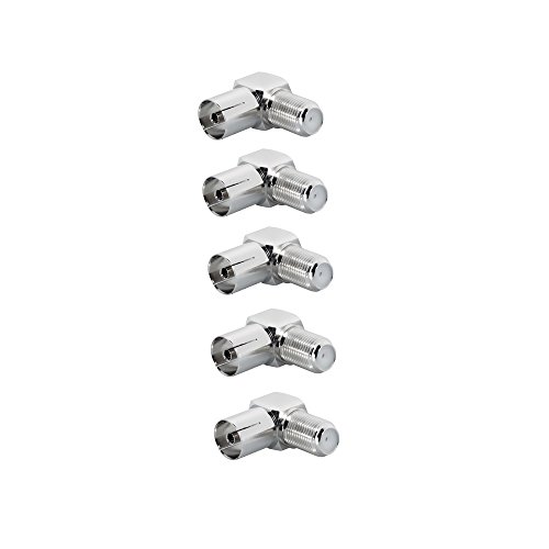 ARLI TV Adapter IEC 9,5 mm Winkeladapter 5x Buchse Kupplung Antenne Kabel Sat F-Adapter Coax Anlagen F-Stecker F-Buchse F-Kupplung F Verbindung Verbinder Übergang Koax 4K Winkel 5 Buchse von ARLI