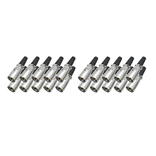 XLR 20 x Stecker Male 3-polig mit Zugentlastung zur Kabelkonfektionierung Montage Sound Mikrofon Anlage Audio Mikrofonkabel Kabel Set 20x 20 Stück ARLI von ARLI