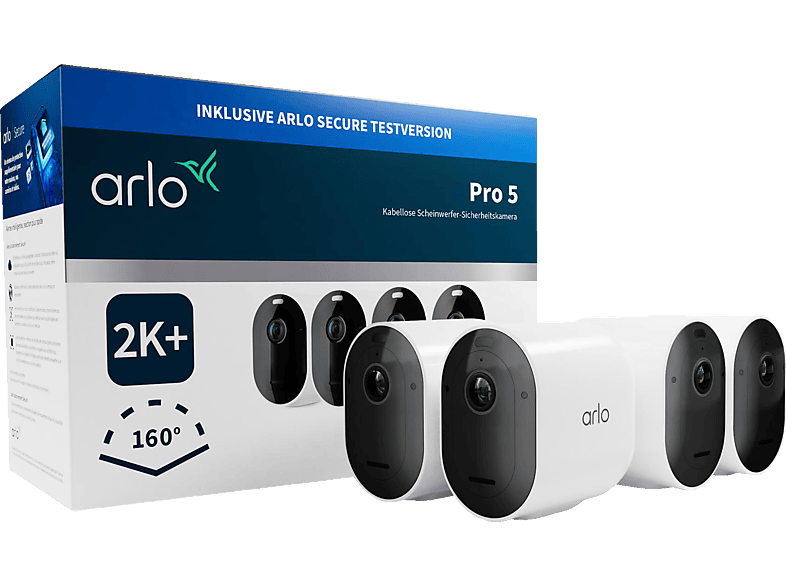 ARLO Pro 5 2K+, 4er Set, Überwachungskamera von ARLO