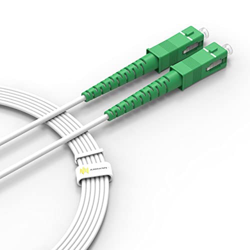 ARMANN® Kabel/Kabel/Verlängerung aus optischen Fasern, 10 m, Orange, SFR Bouygues, Glasfaser, SC-APC auf SC-APC, Weiß von ARMANN