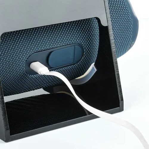 2-in-1 Acryl-Desktop-Lautsprecherständer, Handy-Halterung für JBL Charge 5/6, transparenter Lautsprecher-Dock mit Ladefunktion (schwarz) von ARMYJY