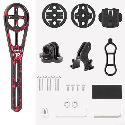 ARMYJY Effiziente Fahrradcomputer-Halterung aus Aluminium für zuverlässige Leistung auf jedem Gelände (schwarz rot) von ARMYJY