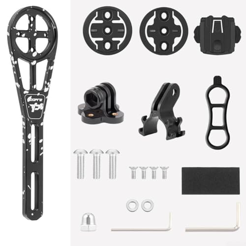 ARMYJY Effiziente Fahrradcomputer-Halterung aus Aluminium für zuverlässige Leistung auf jedem Gelände (schwarz weiß) von ARMYJY