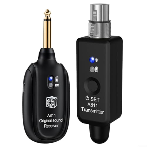 ARMYJY Kabelloses Mikrofonsystem, mit Sender und Empfänger für Audio-Mixer, E-Gitarre, dynamisches Mikrofon, 30 m Reichweite, 2,4 GHz, ISM-Band, 10H Akku ARMYJY Kabelloses Mikrofonsystem, mit Sender und Empfänger für Audio-Mixer, E-Gitarre, dynamisches Mikrofon, 30 m Reichweite, 2,4 GHz, ISM-Band, 10H Akku von ARMYJY