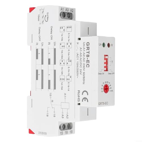 GRT8-EC Zeitrelais, 230 V Wechselstrom, 24 V, 10 A, Zeitrelais mit LED-Anzeige für Zeitverzögerung von ARMYJY