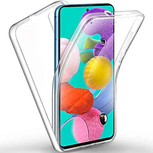 AROYI Samsung Galaxy A51 Hülle 360 Grad Handyhülle, Silikon Crystal Full Schutz Cover [2in1 Separat Hart PC Zurück + Weich TPU Vorderseite] Vorne und Hinten Schutzhülle für Samsung Galaxy A51 (transparent) von AROYI