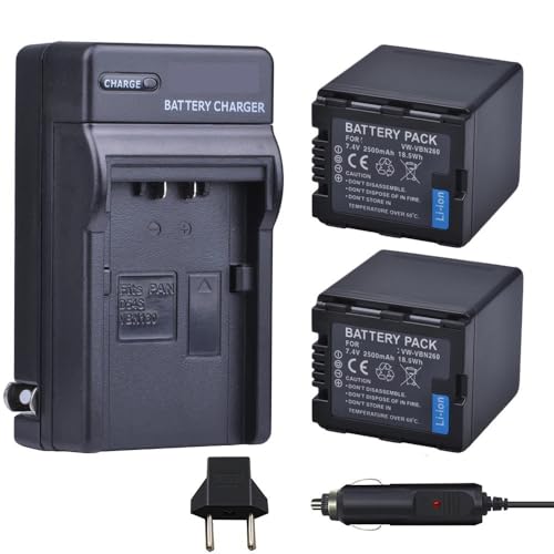 2500 MAh VW-VBN260 VW VBN260 Akku + Ladegerät-Kits, Kompatibel Mit Panasonic, for VW-VBN26 HC-X800, HC-X900, VW-VBN390 VBN130 HC-X910 HC-X920 von ARPZPPSK