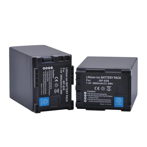 2900 MAh BP-828 BP828 Akku, Kompatibel Mit Canon, for BP-820, HF G21, G30, G40, G50, XA20, XA25, XA45, XA50, XA55, VIXIA GX10(2 Battery) von ARPZPPSK