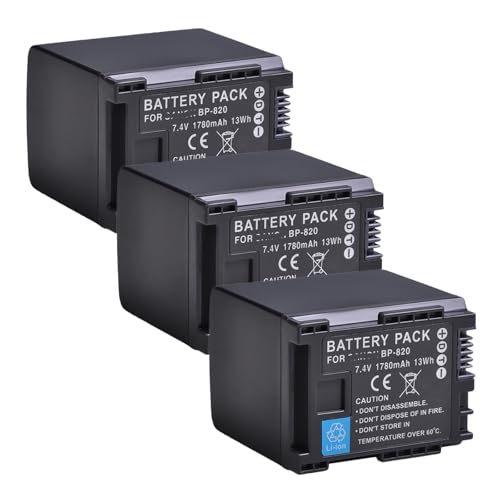 BP-820 BP820 Akku + LED-USB-Ladegerät, Kompatibel Mit Canon, for LEGRIA HF G30 G40 XA10 XA20 XA25 XA30 XA35 XA40 XA45 XA50 GX10 HFG21 HFG40 HFM300(3xBattery) von ARPZPPSK