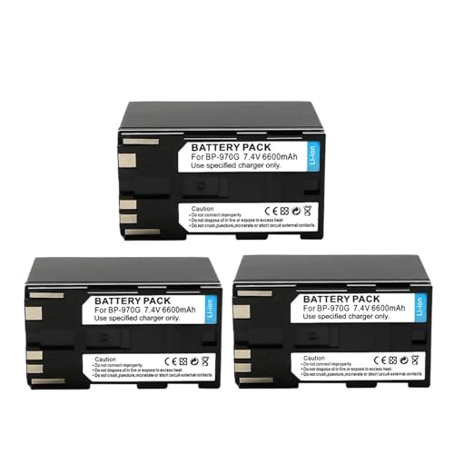 BP-975 BP 975 BP-945 6600 MAh Akku, Kompatibel for Canon, for EOS C100, EOS C100 Mark II, EOS C300, EOS C300 PL, GL2, XF100, XF105(3 Pcs) von ARPZPPSK