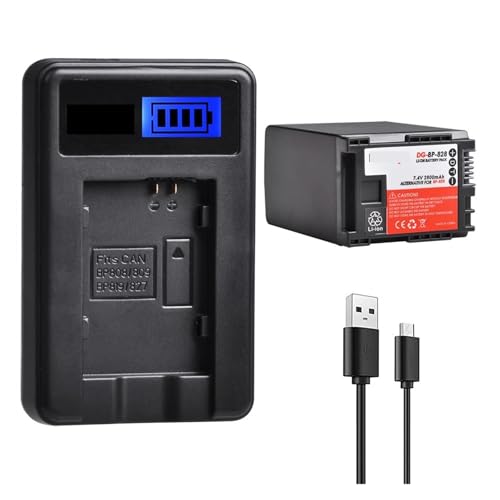 Lithiumbatterie: 2800 MAh BP-828 BP828-Batterie + LCD-USB-Ladegerät, Kompatibel Mit Canon, for VIXIA HF G50 HF G60 XA40 XA45 GX10 HF G20 HF G21 HFG40 XA10 XA11(1 Battery Set) von ARPZPPSK