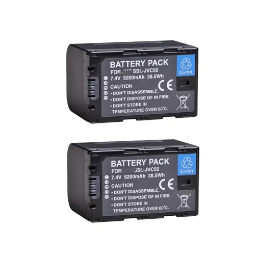 SSL-JVC50 SSL-JVC70 JVC50 JVC70 Akku, Kompatibel Mit JVC, for GY-HMQ10, GY-LS300, GY-HM200, GY-HM600, GY-HM600EC, GY-HM650, GY-HM250 Camcorder(2 JVC50 Batteries) von ARPZPPSK