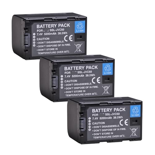 SSL-JVC50 SSL-JVC70 JVC50 JVC70 Akku, Kompatibel Mit JVC, for GY-HMQ10, GY-LS300, GY-HM200, GY-HM600, GY-HM600EC, GY-HM650, GY-HM250 Camcorder(3 JVC50 Batteries) von ARPZPPSK