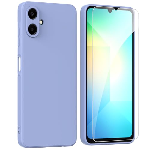 ARRYNN Hülle für Samsung Galaxy A06 4G (6.7 Zoll) + Schutzfolie,Handyhülle Liquid Silikon TPU Case Cover Schutzhülle für Samsung Galaxy A06 4G - Violett von ARRYNN
