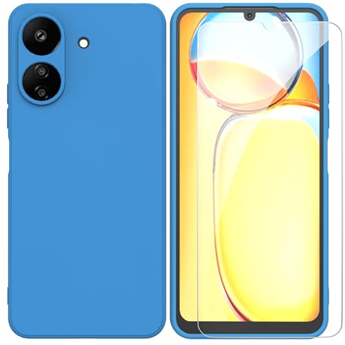 ARRYNN Hülle für Xiaomi Redmi 13C (6,74 Zoll) + Schutzfolie,Handyhülle Liquid Silikon TPU Case Cover Schutzhülle für Xiaomi Redmi 13C - Blau von ARRYNN