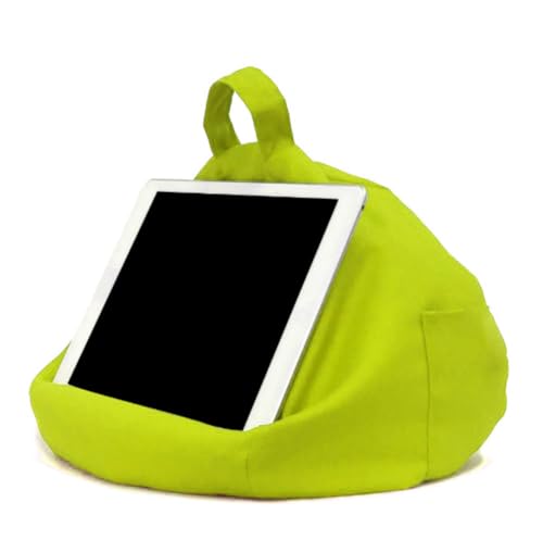 ARSBORUI Tablet Halter Kissen, Tablet Kissenständer mit Seitentasche, Weich Tablet Kissenhalter Buchkissen Tragbarer Tablet Ständer Multi-Angle Pillow Lap Stand für Tablets Phones Books (Green) von ARSBORUI