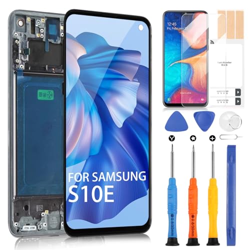 AMOLED Ersatz-Set für Samsung Galaxy S10e G970U G970W G970A G970 5,8 Zoll LCD-Display Digitizer Touchscreen Vollmontage mit Rahmen Reparaturteile von ARSSLY