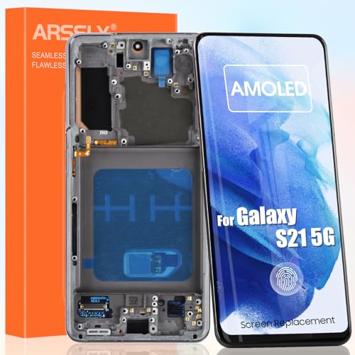 AMOLED Bildschirm für Samsung Galaxy S21 5G LCD Display für Galaxy S21 SM-G990 SM-G991 SM-G991B LCD Touchscreen Digitazer Assembly Ersatz Bildschirm mit Reparatur Kit (6,2 Zoll, Schwarz mit Rahmen) AMOLED Bildschirm für Samsung Galaxy S21 5G LCD Display für Galaxy S21 SM-G990 SM-G991 SM-G991B LCD Touchscreen Digitazer Assembly Ersatz Bildschirm mit Reparatur Kit (6,2 Zoll, Schwarz mit Rahmen) von ARSSLY