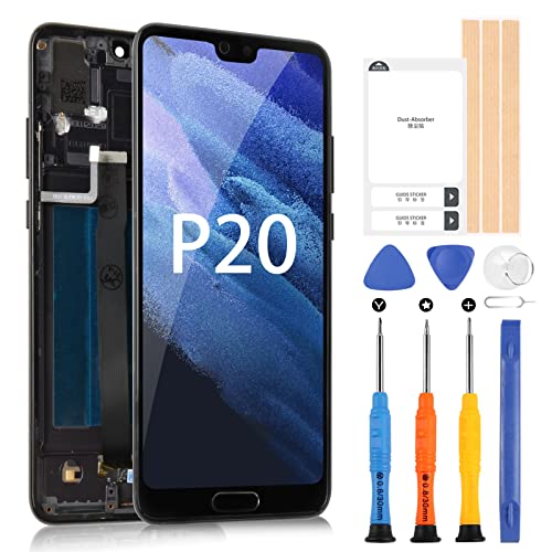 ARSSLY Bildschirm für Huawei P20 EML-AL00 EML-L09 EML-L22 EML-L29 LCD Display mit Rahmen Touchscreen Montage Ersatz Glas Digitalisierer mit Reparaturset von ARSSLY