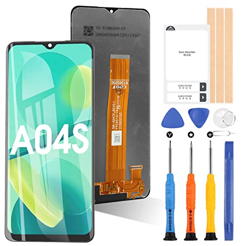 ARSSLY Bildschirm für Samsung Galaxy A04s SM-A047F LCD Display Touch Digitizer Reparaturteile mit Werkzeugen (6,5 Zoll, Schwarz) von ARSSLY
