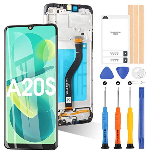 ARSSLY Bildschirm für Samsung Galaxy A20s/A207 LCD Display Touch Digitizer Ersatz Glasgruppe mit Werkzeugen (Schwarz mit Rahmen) von ARSSLY