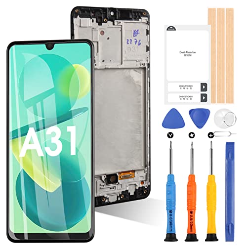 ARSSLY Bildschirm für Samsung Galaxy A31/A315F LCD Display Touch Digitazer Assembly Ersatz mit Werkzeugen (Schwarz mit Rahmen) von ARSSLY