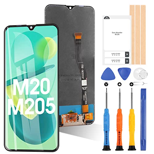 ARSSLY LCD-Display für Samsung Galaxy M20 2019 M205 SM-M205F LCD Display Touchscreen Digitizer Montage mit Werkzeugen (Schwarz, 6,3 Zoll) von ARSSLY