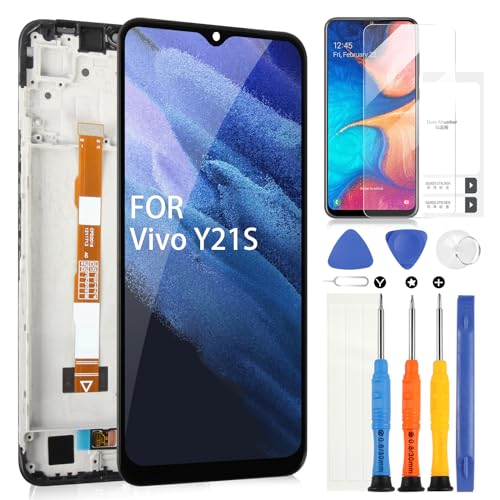 für Vivo Y21 V2111 / Y21s V2110 LCD Display - Bildschirm Ersatz für Vivo Y21s LCD Touchscreen Digitalisierer für Vivo Y21s Display Touch Glas Montage mit Werkzeu (Schwarz mit Rahmen) von ARSSLY